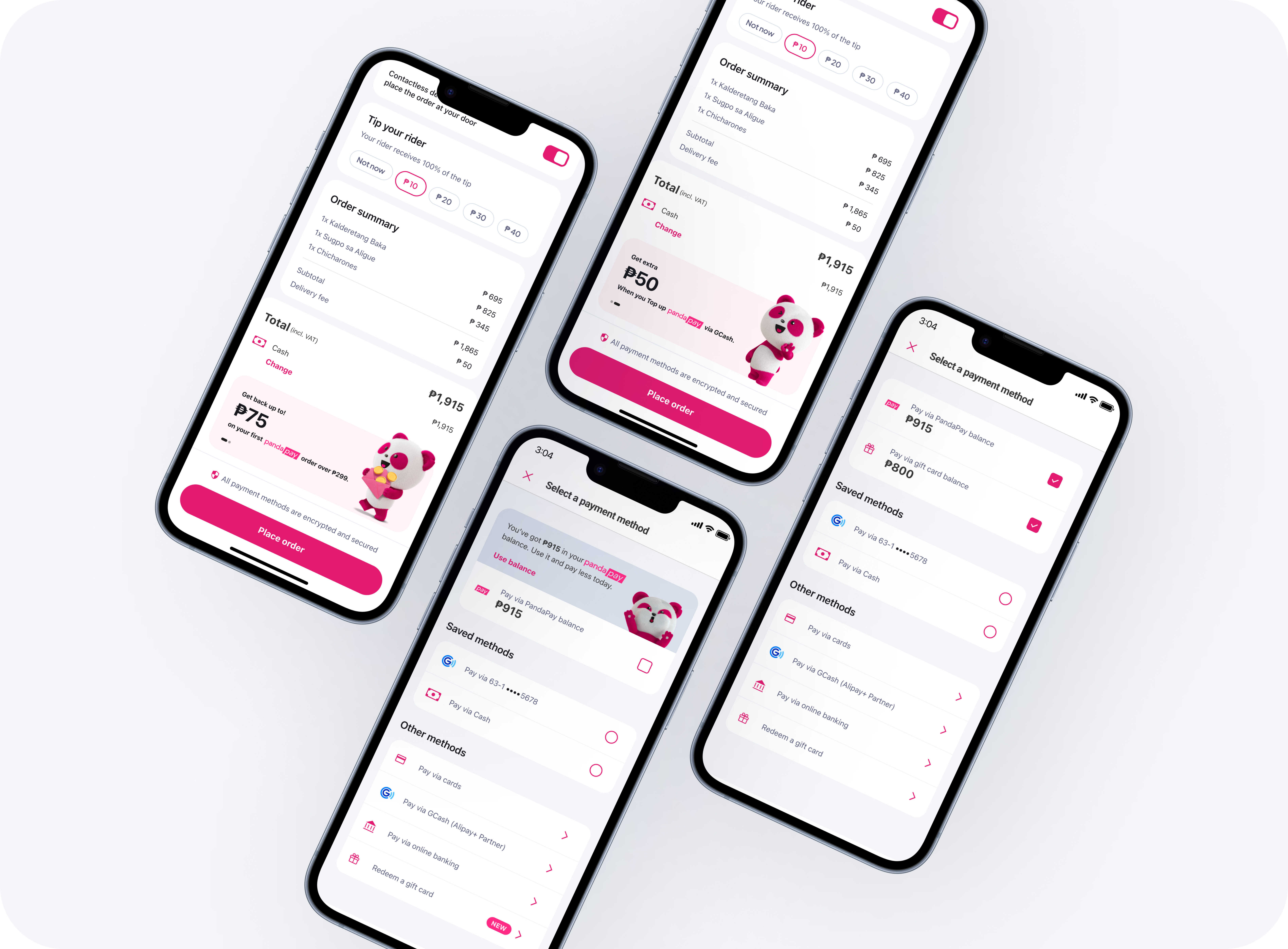 The redesigned checkout and payment-method sheets: cashback and top-up offers sit where the decision happens